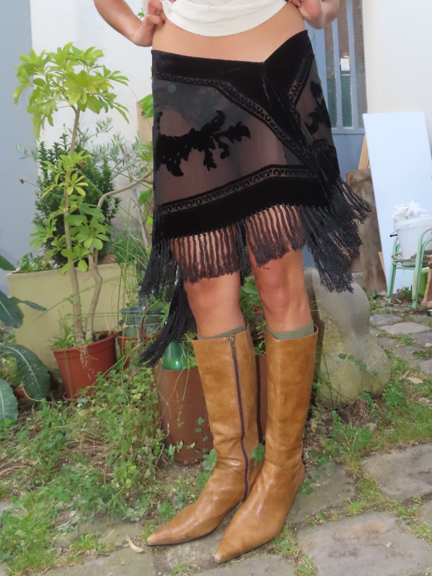 Black Velvet Skirt