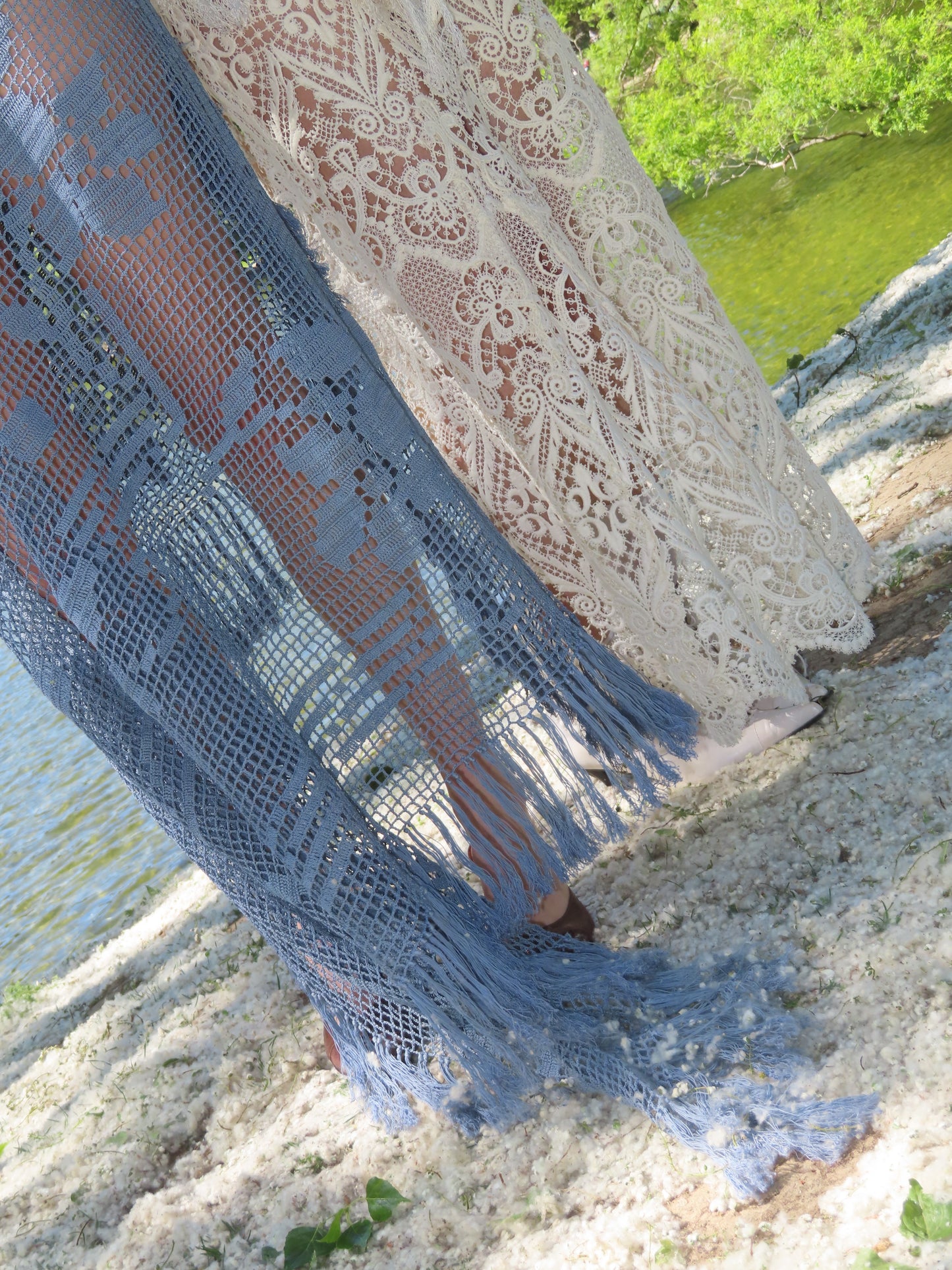 Light Blue Crochet Dress