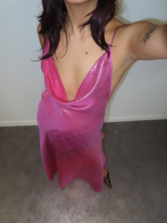 Hot Pink Bias Dress