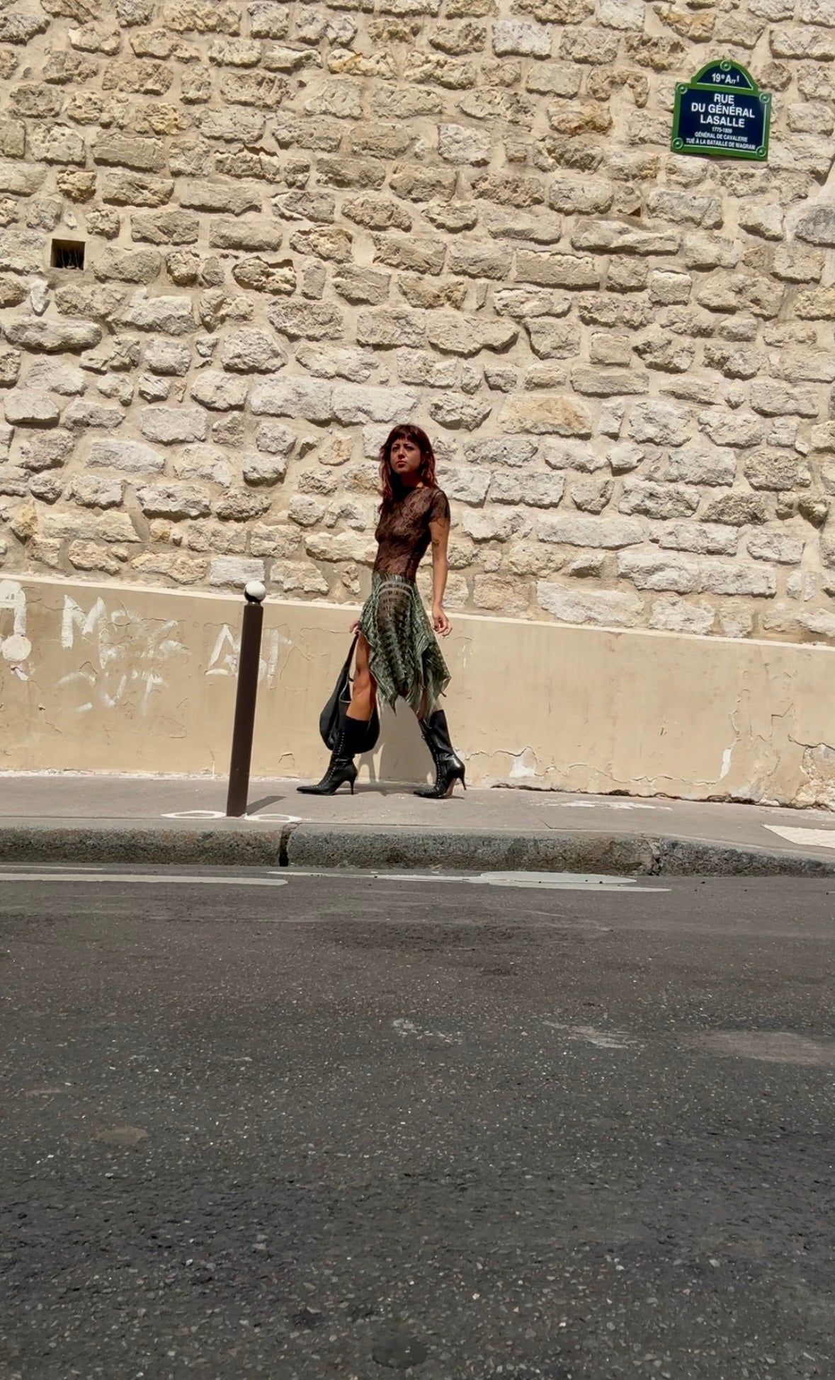 Knit and Lace Asymmetrical Dress
