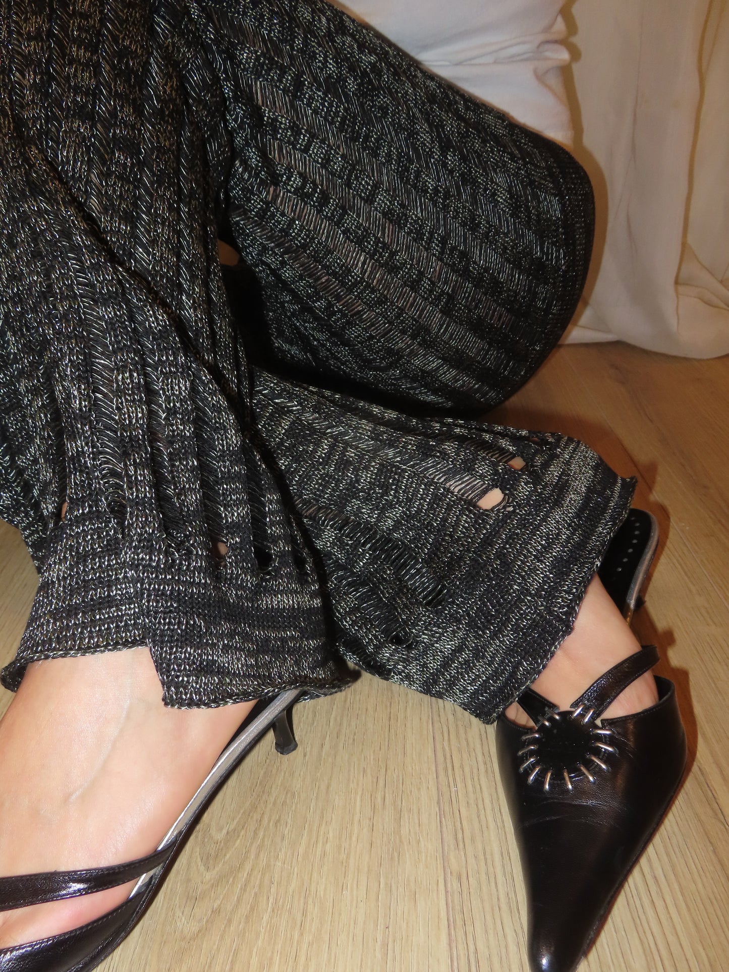 Green and Black Knit Pants