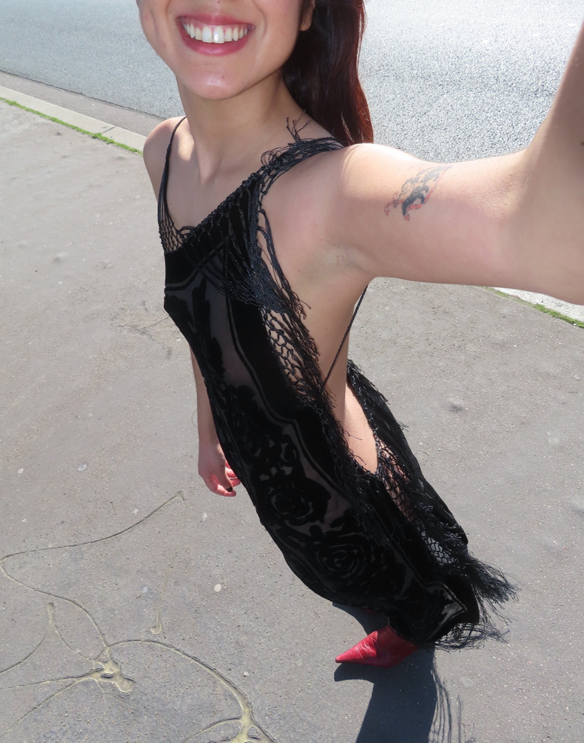 Fringe Velvet Dress