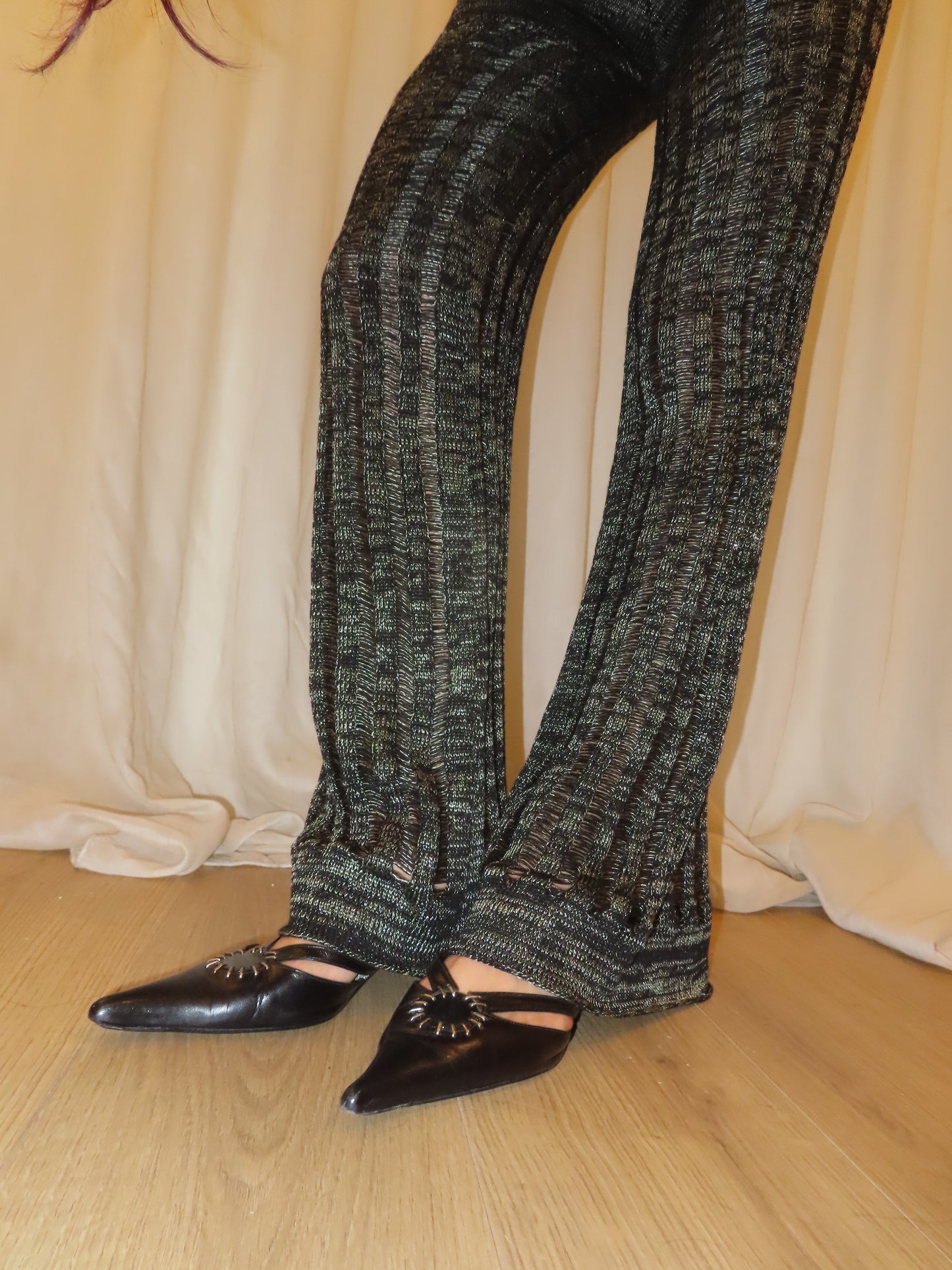 Green and Black Knit Pants