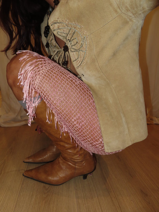 Pink Crochet Skirt