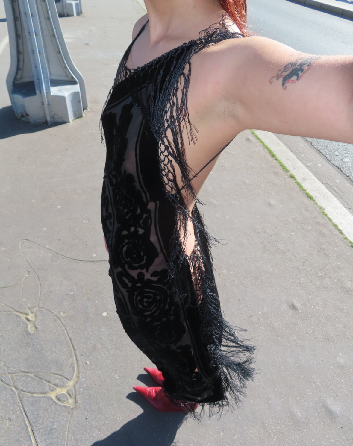 Fringe Velvet Dress