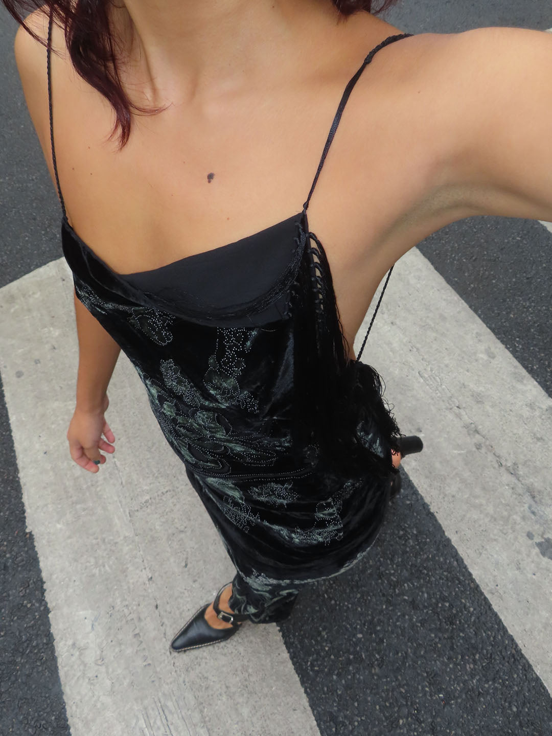 Black Bias Fringe Dress