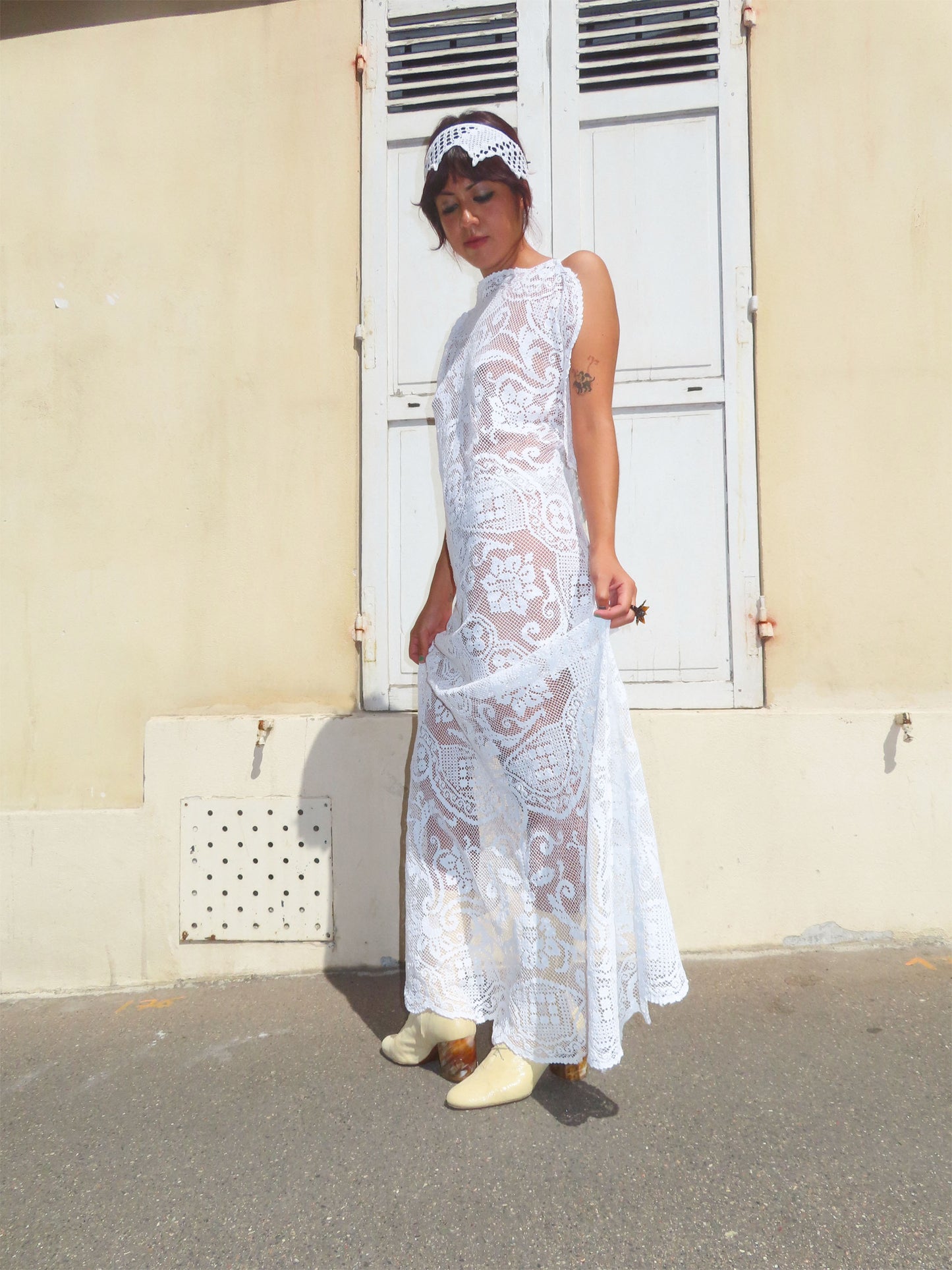 Bridal Filet Lace Dress