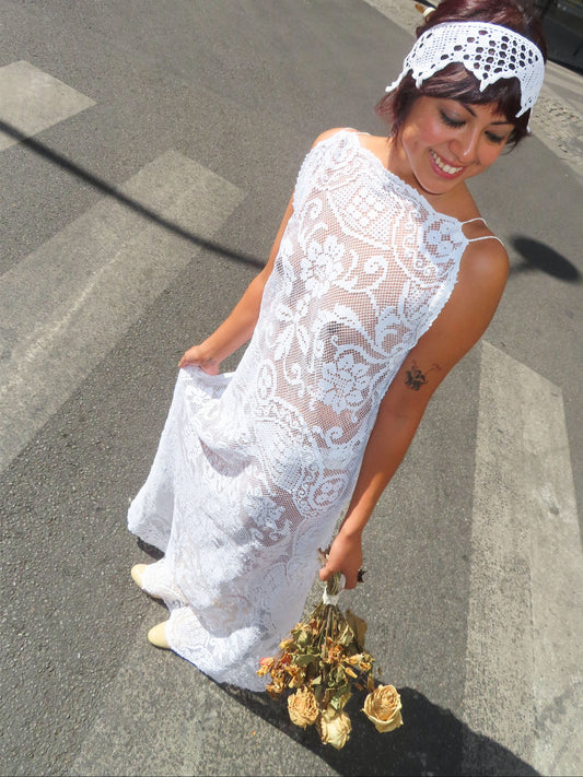 Bridal Filet Lace Dress