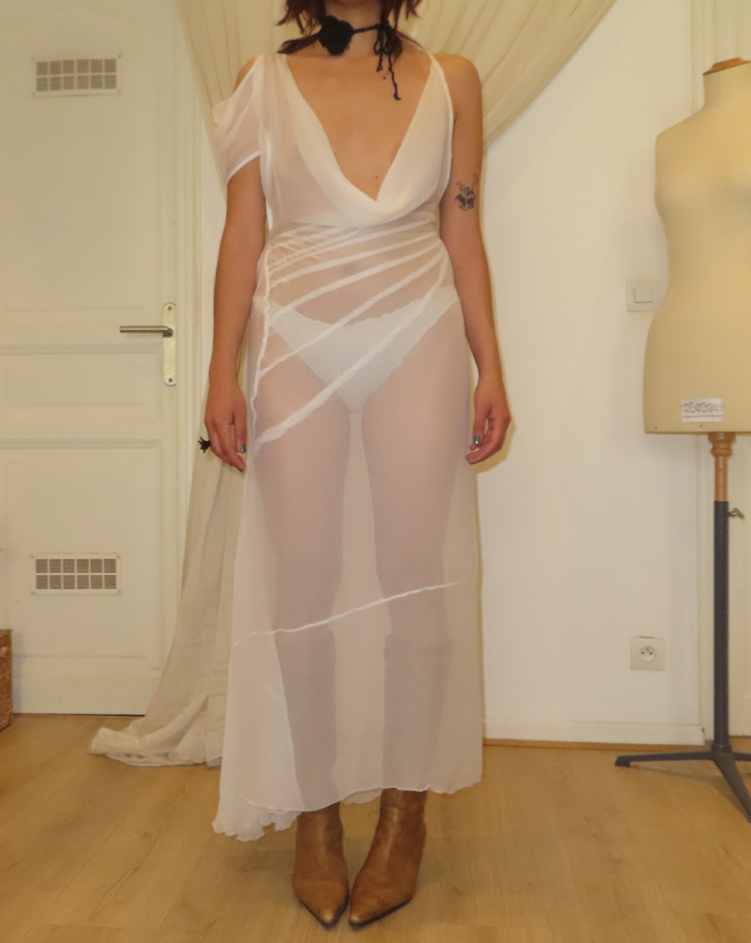 Silk Chiffon Bias Dress